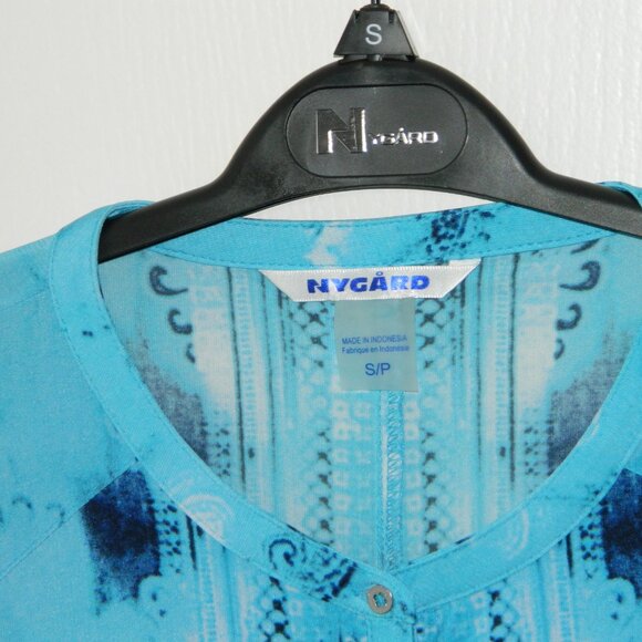 2 for/$40 Nygard Blue Half Button Up Pull Over 3/4 Sleeves Long Tunic Size Small - Picture 6 of 16